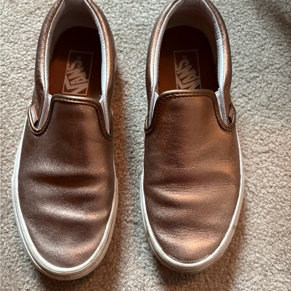Bronze Rose Gold Metallic Slip On Vans - Picture 5 of 5
